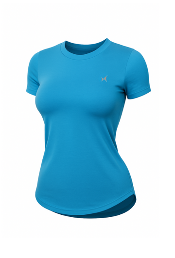 Airweave Lightweight Round Neck T-Shirt, Women, Color: Neon Blue
