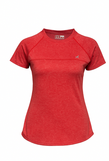 Cloudflex Ultrasoft Round Neck T-Shirt, Women, Color: Ignite Red Melange