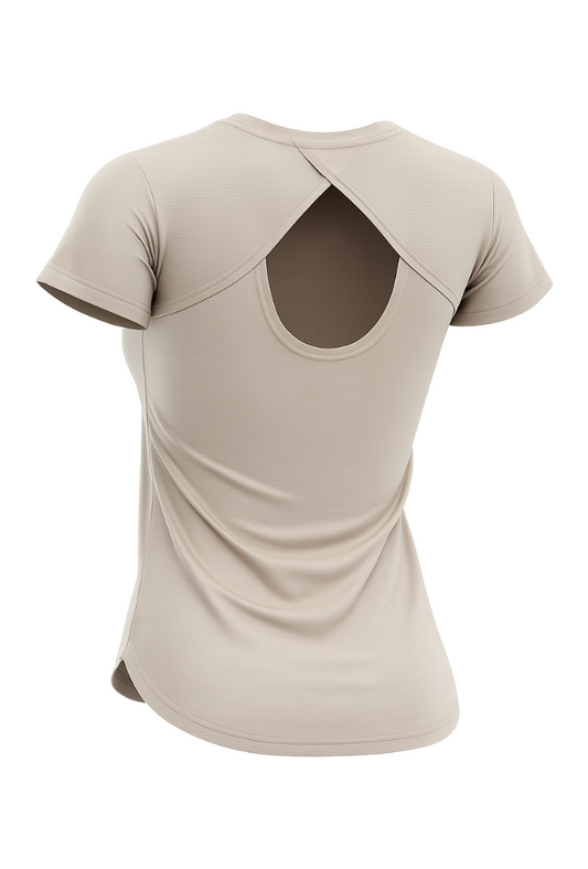 Airweave Lightweight Round Neck T-Shirt, Women, Color: Earth Beige