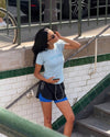 Combo T-Shirt and Two Layered Shorts Blue