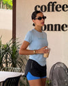 Combo T-Shirt and Two Layered Shorts Blue