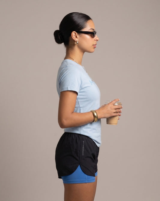 Combo T-Shirt and Two Layered Shorts Blue