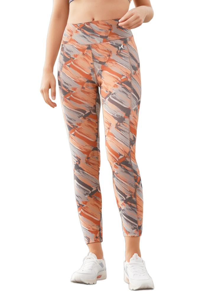 Aerosculpt Printed Tights, Color: Coral Mist