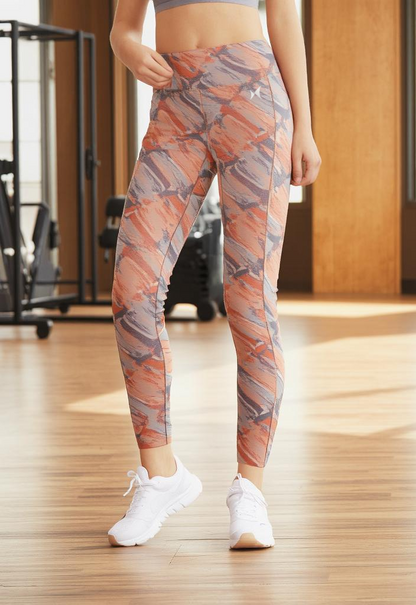 Aerosculpt Printed Tights, Color: Coral Mist