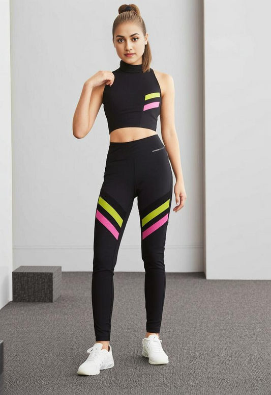 Cordset Co-ordinated Sports Bras and Leggings, Color: Neon Strike