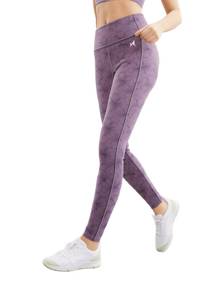 Aerosculpt Printed Tights, Color: Heather Plum