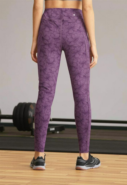 Aerosculpt Printed Tights, Color: Heather Plum