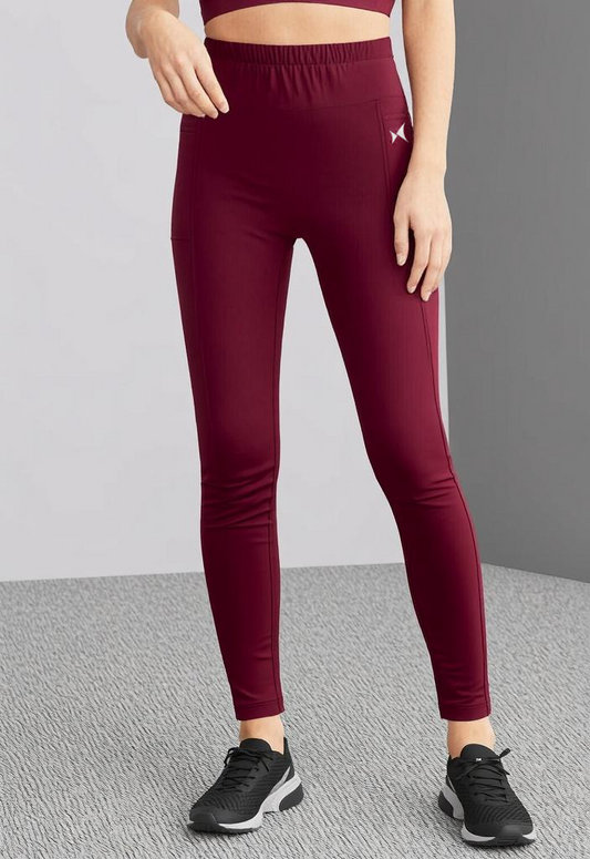 Cordset Co-ordinated Sports Bras and Leggings, Color: Wine Rush