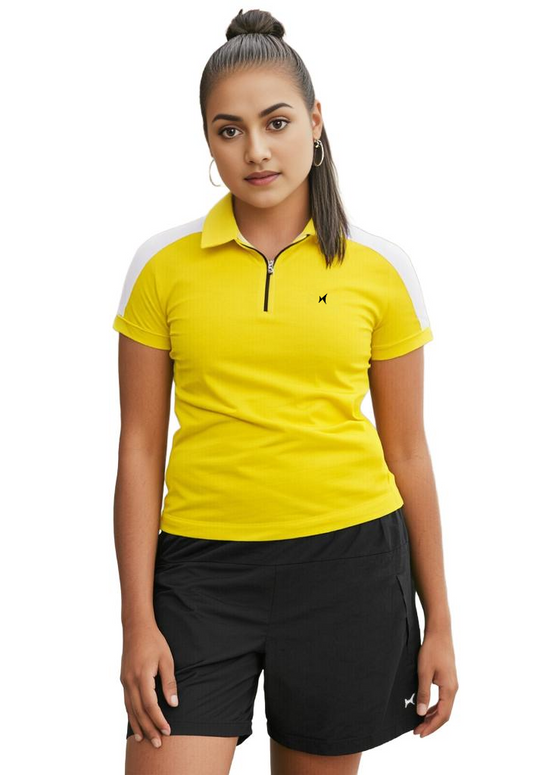 Aeroflux Polo T-Shirt, Women, Color: Sunshine Yellow