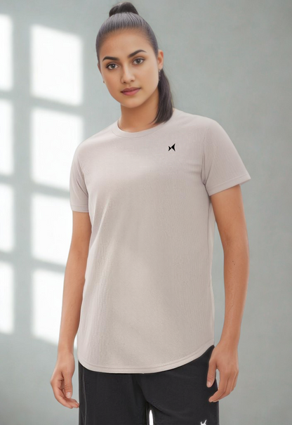 Airweave Lightweight Round Neck T-Shirt, Women, Color: Earth Beige