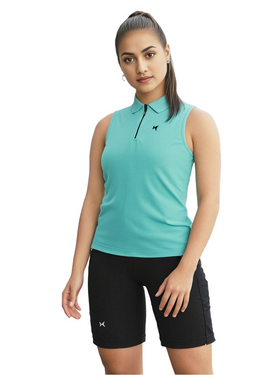 Aeroflux Sleeveless Polo T-Shirt, Women, Color: Ice Green