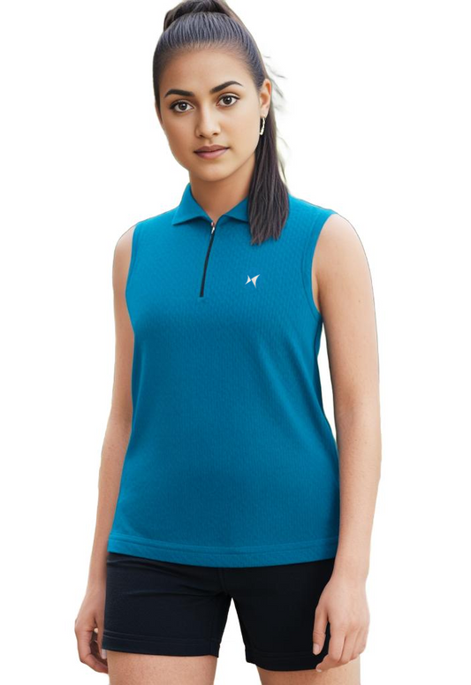 Aeroflux Sleeveless Polo T-Shirt, Women, Color: Mint Green
