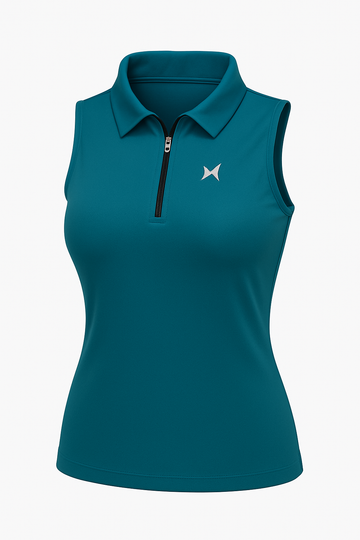 Aeroflux Sleeveless Polo T-Shirt, Women, Color: Mint Green