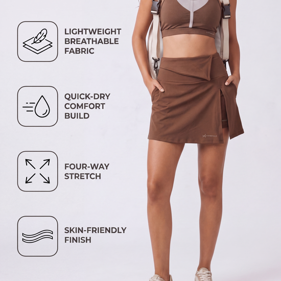 Flextra Womens Skorts Cofee - features
