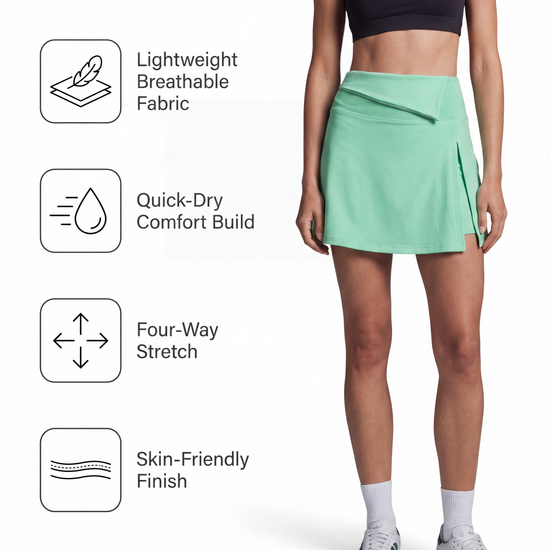 Flextra Womens Skorts Lime - features