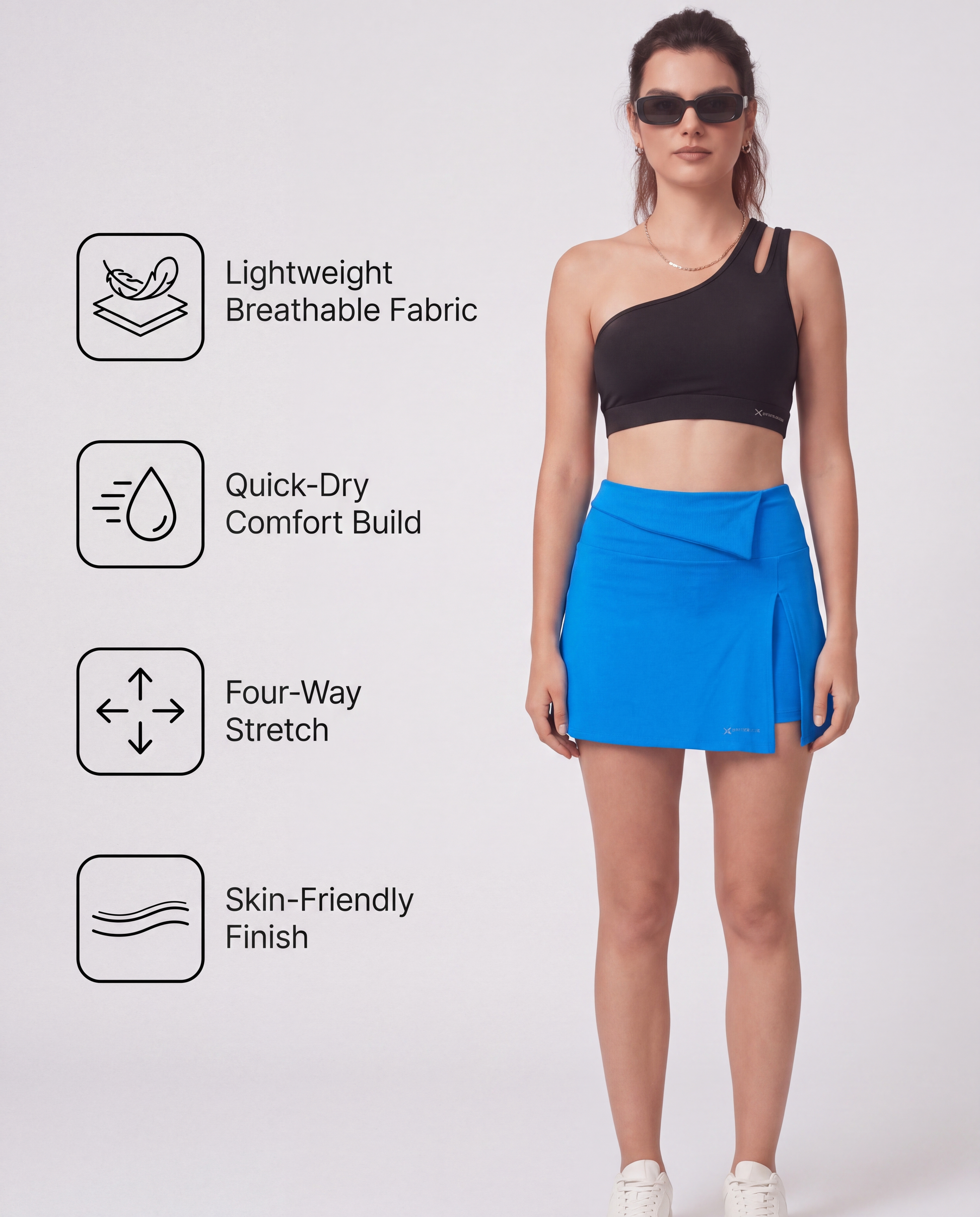 Flextra Womens Skorts French Blue - features