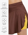 Flextra Womens Skorts Brown & Yellow - features