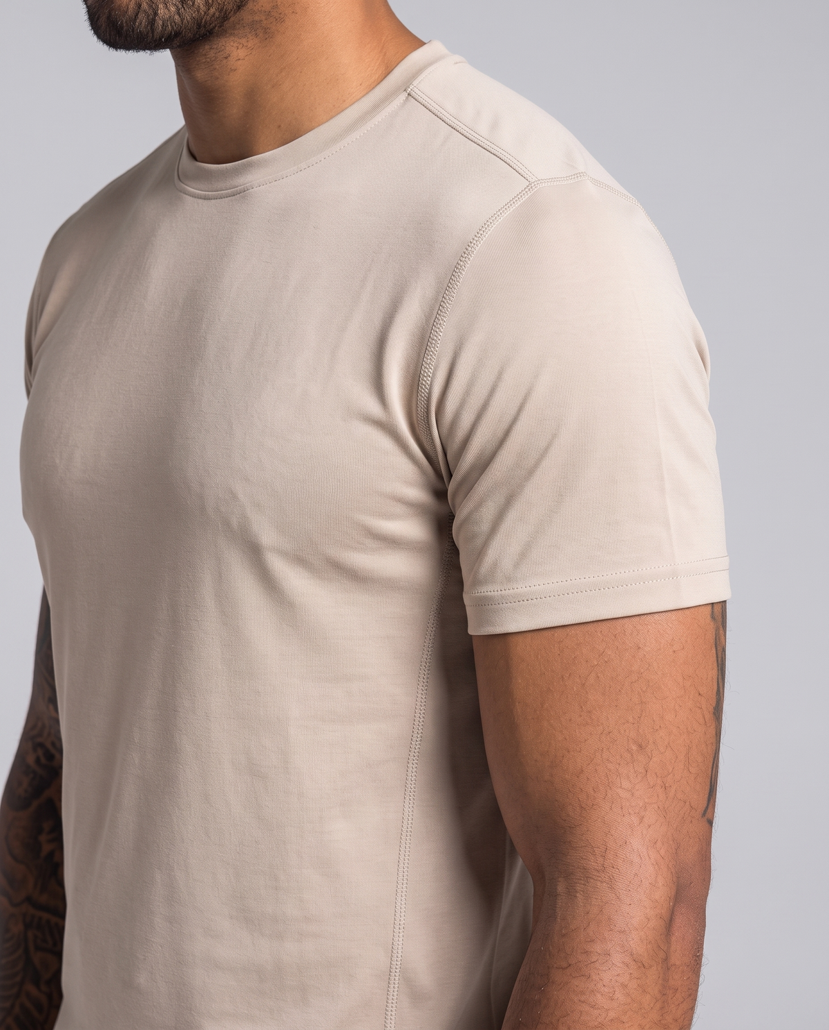 1101 AirWeave Mens Round Neck T-Shirt - Aluminium