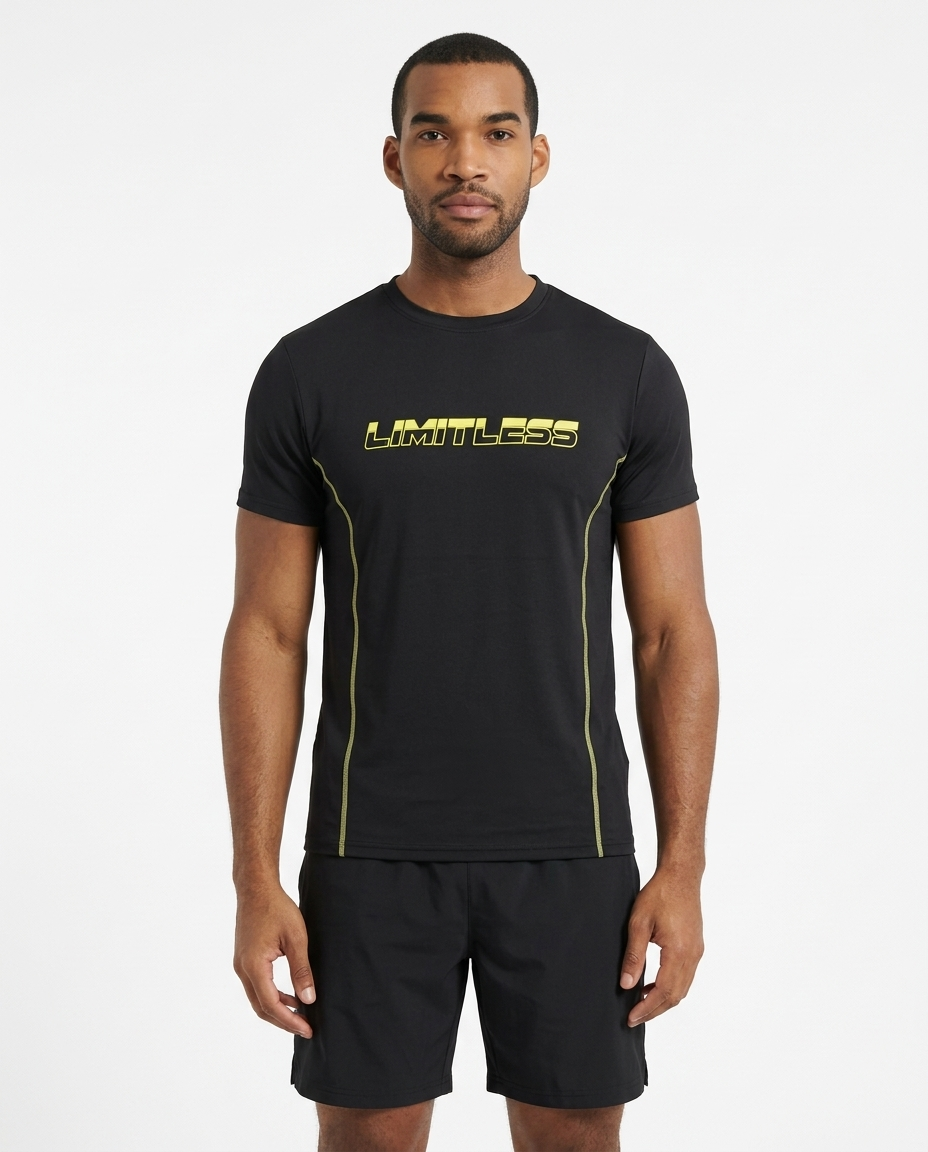 Elevate Mens Round Neck Tshirt Black studio