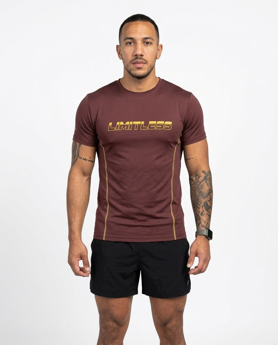 Elevate Mens Round Neck Tshirt Wine studio