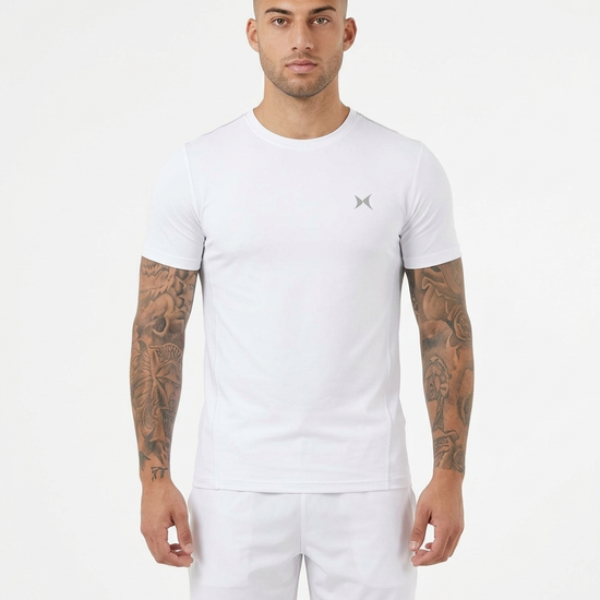 AirWeave Mens Round Neck T-Shirt White studio