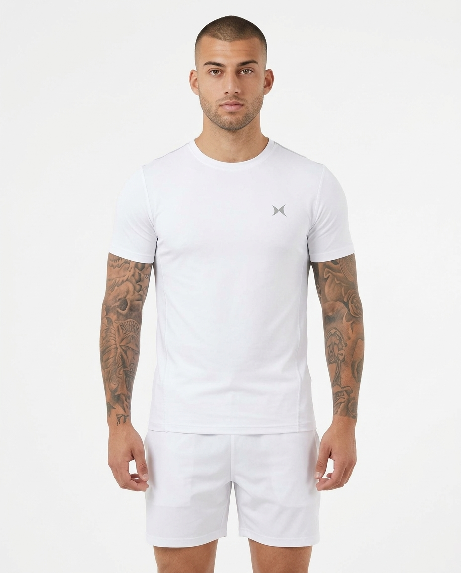 AirWeave Mens Round Neck T-Shirt White studio