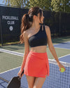 Flextra Womens Skorts - Koi Orange, on court