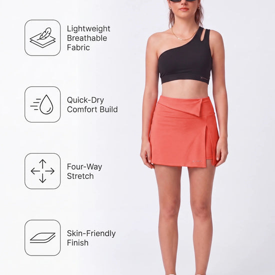 Flextra Womens Skorts Koi Orange - features